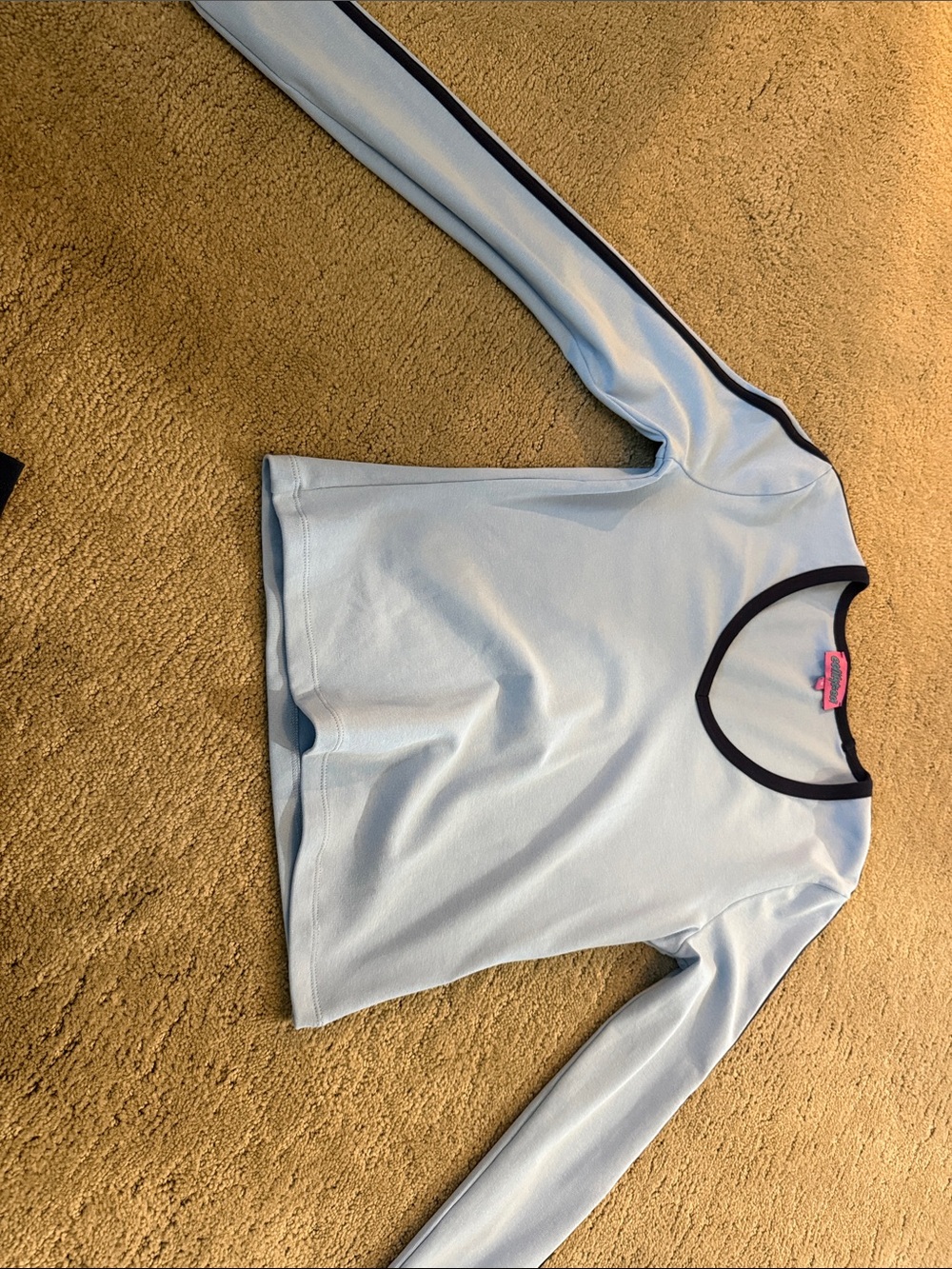 Edikted Light Blue Long Sleeve Tee with Black Trim